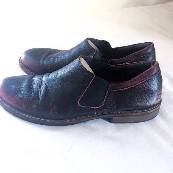 Naot Director Handcrafted Black Burgundy Fade Leather Loafers  EU 47 US men\'s 14 main image 12